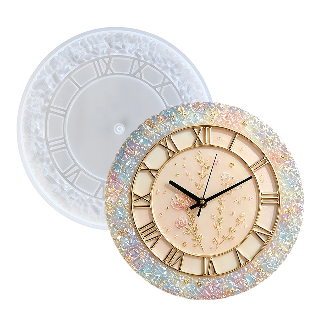 Woodworking Resin - Diamond Faceted Clock Silicone Mold for