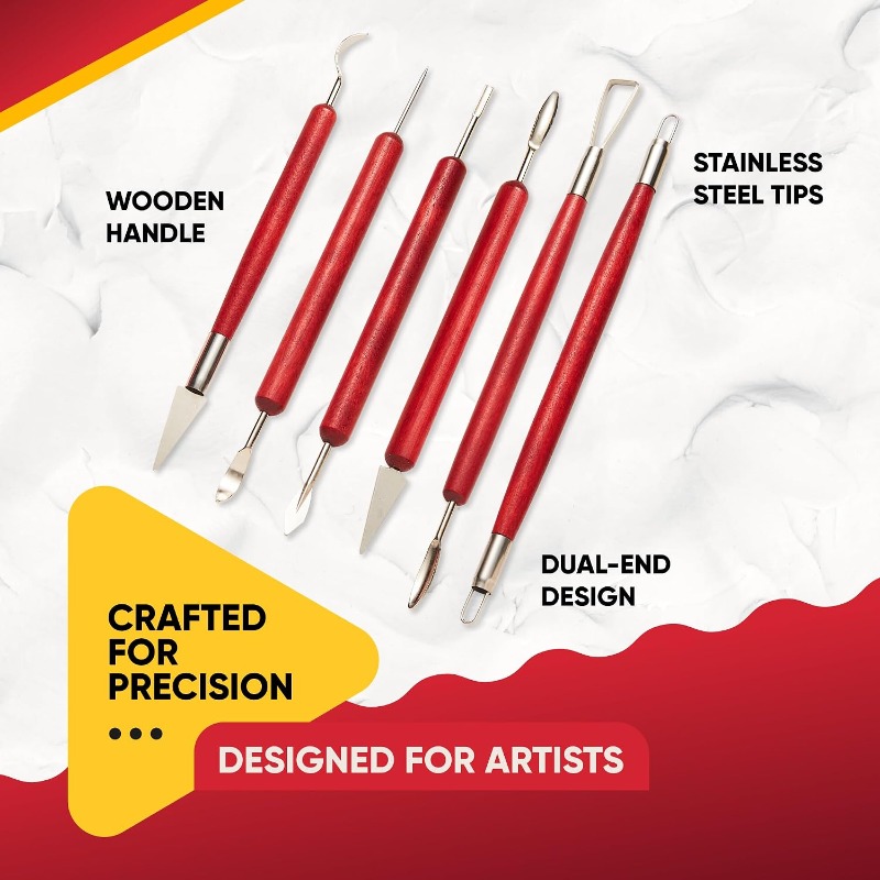 6PCS Sculpting Pottery Clay To - огляд і ціна Wood Chisel Set