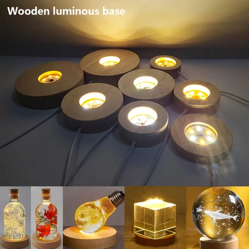 Wood Round LED Night Light Bas - огляд і ціна Woodworking Resin