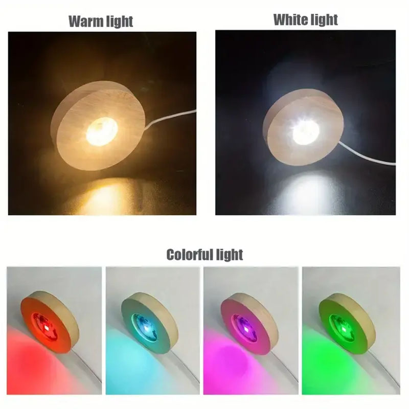 Wood Round LED Night Light Bas - огляд і ціна Woodworking Resin